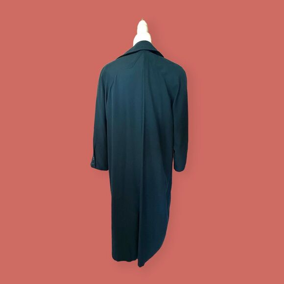 🦚 VTG TEAL TRENCH PRIVATE EYE DETECTIVE FLOWY 80s SIZE 8 PETITE - Picture 6 of 8